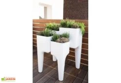 Jardinière Design Kiga XL 4 Bacs Blanche -Outils De Jardinage jardiniere kiga polypropylene blanche 6