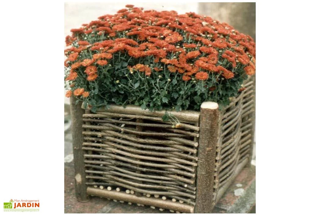 Jardinière Carrée En Bois Noisetier Tressé 40x40x40cm 3 Jardinière Carrée En Bois Noisetier Tressé 40x40x40cm