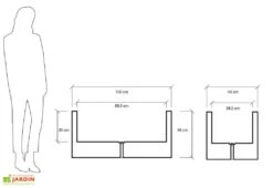 Jardinière Rectangulaire En Polyéthylène Atlantis 100 Cm (pls Coloris) -Outils De Jardinage jardiniere plastique rotomoule double paroi 100cm couleurs 1