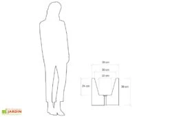 Jardinière Carrée En Polyéthylène Atlantis 40 Cm (pls Coloris) -Outils De Jardinage jardiniere plastique rotomoule double paroi 39cm couleurs 4