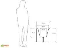 Jardinière Carrée En Polyéthylène Atlantis 50 Cm (pls Coloris) -Outils De Jardinage jardiniere plastique rotomoule double paroi 49cm couleurs 4
