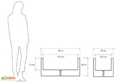 Jardinière Rectangulaire En Polyéthylène Atlantis 80 Cm (pls Coloris) -Outils De Jardinage jardiniere plastique rotomoule double paroi 80cm couleurs 4