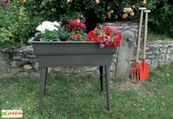 Jardinière Calipso Maxi Basic 40L + Pieds Amovibles – Taupe -Outils De Jardinage jardiniere polypropylene 40l pieds amovibles calipso maxi basic taupe 2