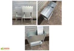 Jardinière Potager Sur Pieds En Acier Galvanisé - 50 X 20 X 80 Cm - Bords Arrondis -Outils De Jardinage jardiniere potager acier galvanise