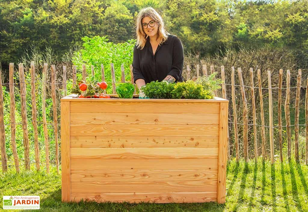 Jardinière En Bois De Mélèze Bac Potager 130 X 65 X 84 Cm 5 Jardinière En Bois De Mélèze Bac Potager 130 X 65 X 84 Cm – Image 3