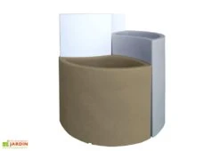 Pot De Fleurs En Polyéthylène Petalo - Ø 50 X 50 Cm -Outils De Jardinage jardiniere tabac gris blanc