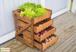 Légumier En Bois Autoclave Brun 4 Tiroirs - 50 X 54 X 60 Cm -Outils De Jardinage legumes legumier bois