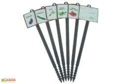 Mikado Lot De 6 Jalons Pour Semis Légumes Estivaux Avec étiquettes – 45 Cm
