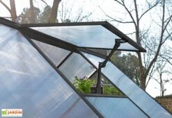 Serre De Jardin En Aluminium Et Polycarbonate Balance – Gris -Outils De Jardinage lucarne serre balance grey canopia