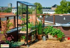 Mini Serre De Jardin En Verre Trempé – Juliana City -Outils De Jardinage mini serre jardin verre trempe aluminium juliana city