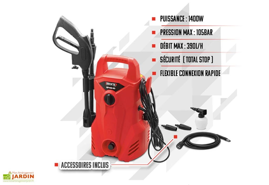 Nettoyeur Haute Pression électrique – 1400 W 3 Nettoyeur Haute Pression électrique – 1400 W