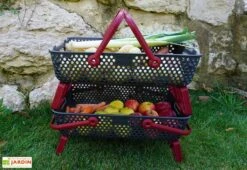 Paniers De Récolte Kajo 20L – 58 X 38 X 15 Cm (lot De 2) -Outils De Jardinage panier recolte kajo 20 cerise