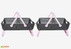 Paniers De Récolte Kajo 20L – 58 X 38 X 15 Cm (lot De 2) -Outils De Jardinage panier recolte kajo 20 rose pastel