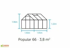 Halls Serre De Jardin En Aluminium Et Verre Trempé Popular 66 - 3,8 M² -Outils De Jardinage plan serre jardin halls popular 66 1