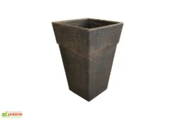 Roto Pot De Fleurs Extérieur En Polyéthylène Et Bois 30 X 45 Cm Quadro S -Outils De Jardinage pot de fleurs exte rieur en polye thyle ne et bois 30x45cm quadro s cuivre