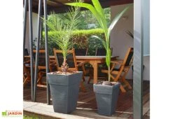 Roto Pot De Fleurs Extérieur En Polyéthylène Et Bois 30 X 45 Cm Quadro S -Outils De Jardinage pot de fleurs exte rieur en polye thyle ne et bois 30x45cm quadro s expo