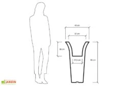 Pot De Fleurs Lumineux En Polyéthylène Domus – Ø 48 X 85 Cm -Outils De Jardinage pot de fleurs jardin