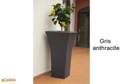 Pot De Fleurs Polyéthylène Patio H85 L48 (pls. Coloris) -Outils De Jardinage pot fleurs plastique rotomoule polyethylene blanc gris 18l 2