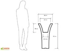 Pot De Fleurs Polyéthylène Patio H85 L48 (pls. Coloris) -Outils De Jardinage pot fleurs plastique rotomoule polyethylene blanc gris 18l 4