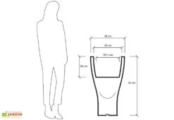 Pot De Fleurs Polyéthylène Domus H85 Ø48 -Outils De Jardinage pot fleurs plastique rotomoule polyethylene blanc gris 35l 3