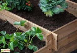 Carré Potager 3 étages En Bois Autoclave Brun – 120 X 120 X 40 Cm -Outils De Jardinage potager bois 3 etages