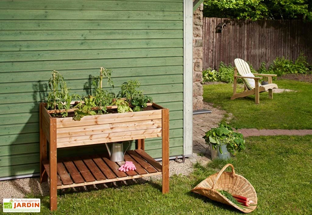 Carré Potager En Bois Autoclave Sur Pieds 120 X 80 Cm H. 88 Cm - Ventspils 4 Carré Potager En Bois Autoclave Sur Pieds 120 X 80 Cm H. 88 Cm - Ventspils – Image 2