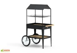 Potager Sur Pieds Avec Roulettes Et Toit 75 X 65 X 150 Cm – Urban Expert -Outils De Jardinage potager pieds roulettes noir