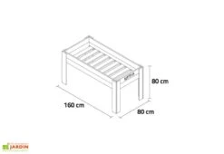 Potager Surélevé En Bois Traité Gardenbrico XL80 : 160 Cm -Outils De Jardinage potager sureleve table culture bois traite hortalia gardenbrico xl80 4