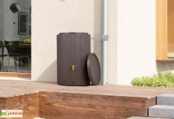 Garantia Récupérateur D’eau De Pluie 220 L Avec Robinet Et Collecteur – Madera -Outils De Jardinage recuperateur eau pluie effet bois 220l madera
