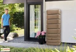 Garantia Récupérateur D’eau De Pluie 500 L Avec Robinet Et Collecteur – Slim -Outils De Jardinage recuperateur eau pluie garantia slim 500l taupe