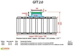 Cuve Récupérateur D'Eau Enterrée Projekt 2000 L -Outils De Jardinage schema cuve plate gft2000 3