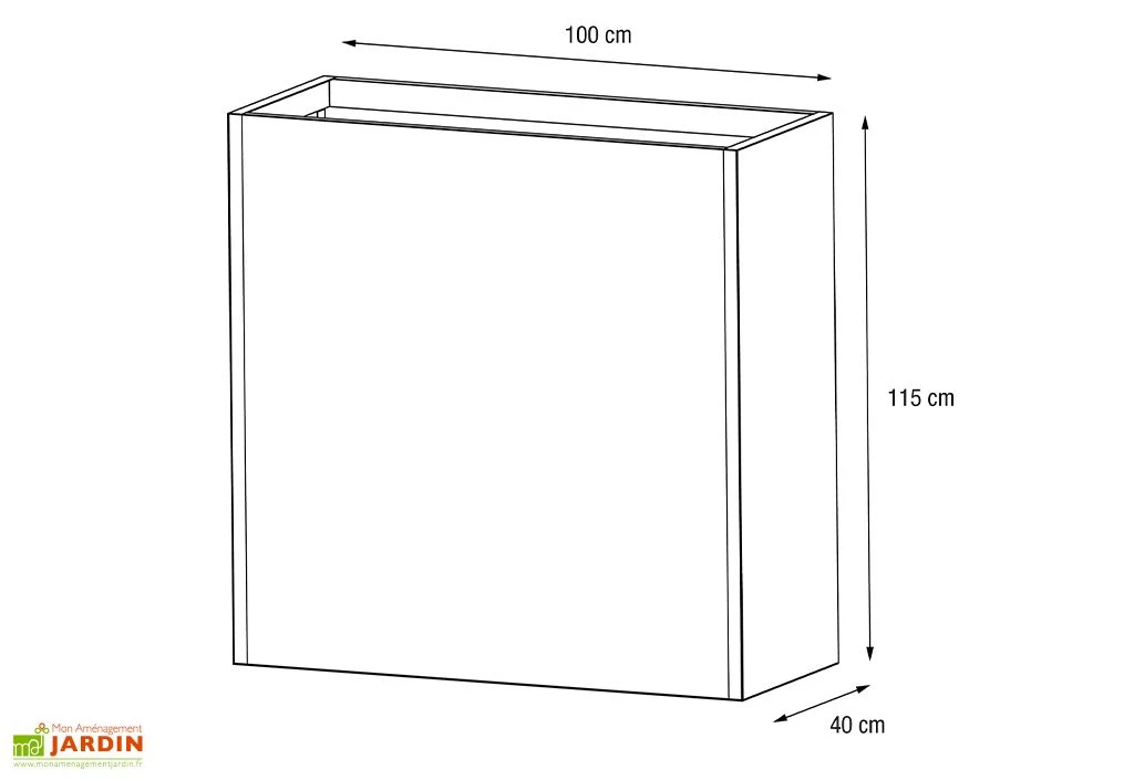 Jardinière En Métal Thermolaqué Profondeur Ajustable - 100 X 40 X 115 Cm 8 Jardinière En Métal Thermolaqué Profondeur Ajustable - 100 X 40 X 115 Cm – Image 6