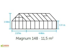 Halls Serre De Jardin En Aluminium Et Polycarbonate Magnum 148 – 11,5 M² 5 Halls Serre De Jardin En Aluminium Et Polycarbonate Magnum 148 – 11,5 M² -Outils De Jardinage schema dimensions serre magnum 148