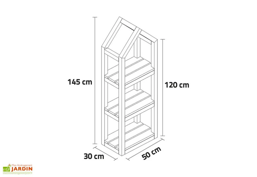 Étagère De Jardin En Bois De Pin Traité Campanile M - 50 X 30 X 145 Cm 4 Étagère De Jardin En Bois De Pin Traité Campanile M - 50 X 30 X 145 Cm – Image 2
