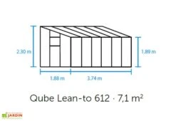 Halls Serre De Jardin Adossée En Verre Trempé Qube Lean-to 612 – 7,1 M² -Outils De Jardinage schema serre adossee halls qube