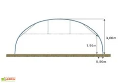 Serre Professionnelle Richel En Acier Et Polyéthylène 8 X 40 M -Outils De Jardinage schema serre tunnel richel 8x40m