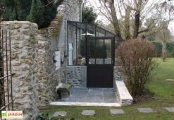 Serre Adossée Ancienne En Aluminium Et Verre Trempé 4mm Chambord 380x280 -Outils De Jardinage serre ancienne en aluminium et verre trempe 4mm chambord