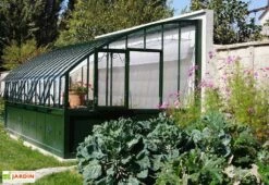 Serre Adossée Ancienne En Aluminium Et Verre Trempé 4mm Chambord 605x280 -Outils De Jardinage serre ancienne en aluminium et verre trempe 4mm chambord 605x280 2