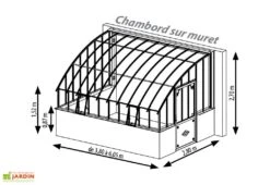 Serre Adossée Ancienne En Aluminium Et Verre Trempé 4mm Chambord 455x280 -Outils De Jardinage serre ancienne en aluminium et verre trempe 4mm chambord schema 1 1