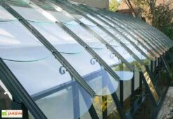 Serre Adossée Ancienne En Aluminium Et Verre Trempé 4mm Chambord 380x280 -Outils De Jardinage serre ancienne en aluminium et verre trempe 4mm chambord toit 1