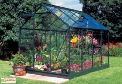 Halls Serre De Jardin En Aluminium Et Verre Trempé Popular 86 - 5 M² -Outils De Jardinage serre culture aluminium verre popular 86 vert