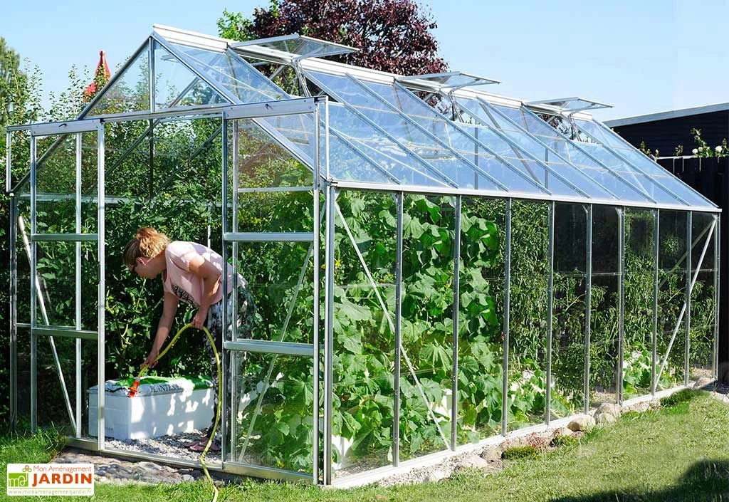 Serre De Jardin En Verre Trempé Lams 14,4 M² - Laurus Alu Naturel 3 Serre De Jardin En Verre Trempé Lams 14,4 M² - Laurus Alu Naturel