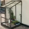 Serre De Jardin Adossée En Verre Lams 1,7 M² - Melissa Anthracite -Outils De Jardinage serre jardin adossee aluminium anthracite verre trempe melissa ida lams 1600