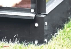 Serre De Jardin Adossée En Verre Lams 0,9 M² - Melissa Anthracite -Outils De Jardinage serre jardin adossee aluminium anthracite verre trempe melissa ida lams