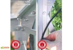 Serre De Jardin Adossée En Verre Lams 0,9 M² - Melissa Anthracite -Outils De Jardinage serre jardin adossee aluminium anthracite verre trempe melissa ida lams 3