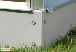 Serre De Jardin Adossée En Verre Lams 1,3 M² - Melissa Alu Naturel -Outils De Jardinage serre jardin adossee aluminium verre trempe melissa 4