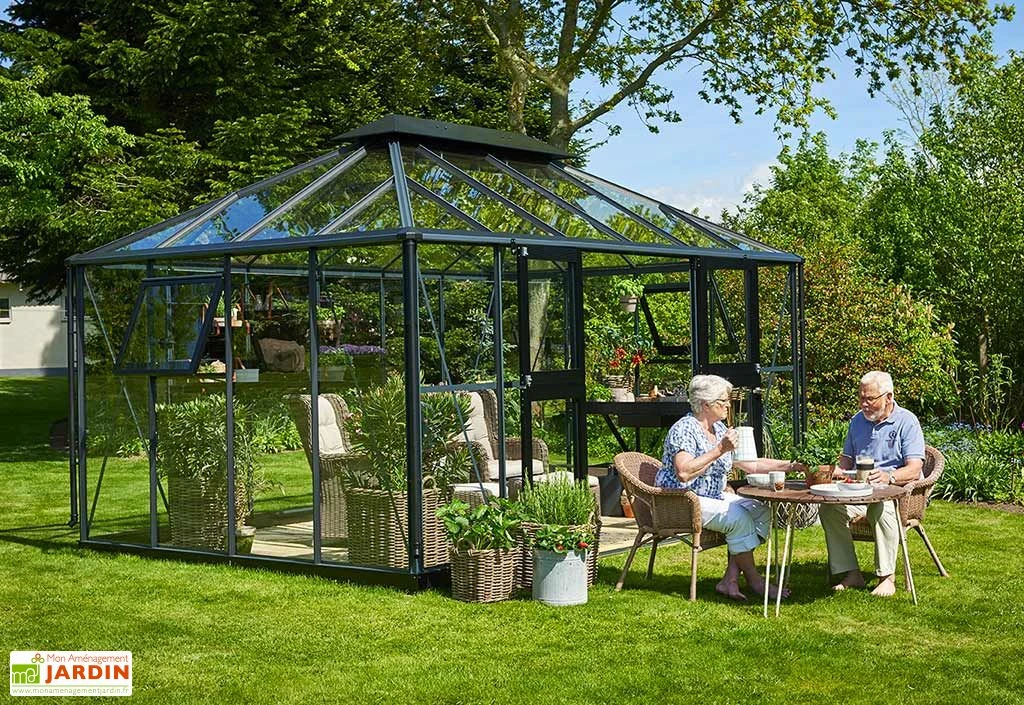 Jardin D’Hiver Verre Trempé Alu Anthracite 13 M² – Juliana Grand Oase 5 Jardin D’Hiver Verre Trempé Alu Anthracite 13 M² – Juliana Grand Oase – Image 3