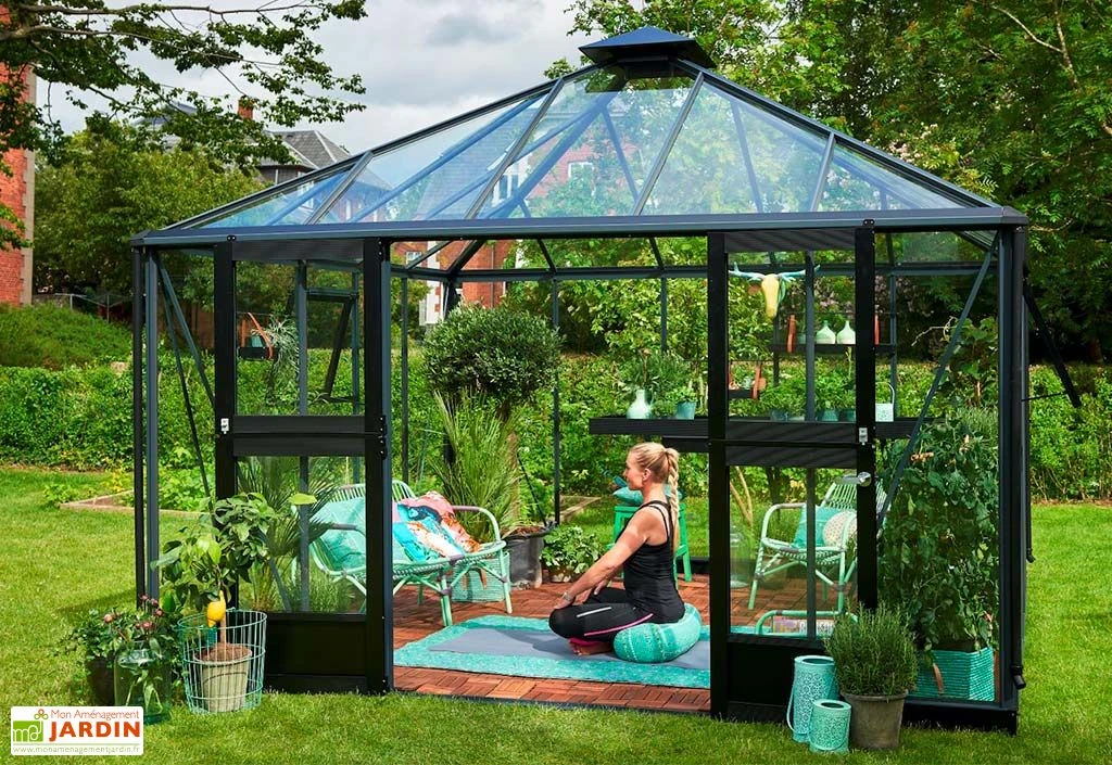 Jardin D’Hiver En Verre Trempé Alu Anthracite 13,5 M² – Juliana Oase 3 Jardin D’Hiver En Verre Trempé Alu Anthracite 13,5 M² – Juliana Oase