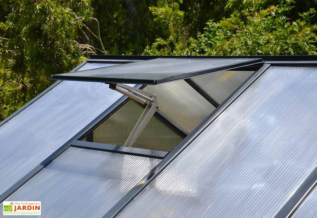 Serre De Jardin En Aluminium Et Polycarbonate Glory 11,8 M² - Grise 6 Serre De Jardin En Aluminium Et Polycarbonate Glory 11,8 M² - Grise – Image 4