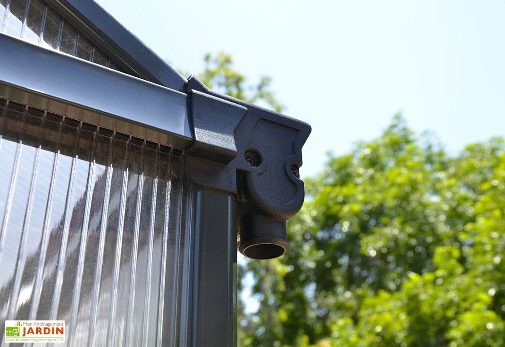 Serre De Jardin En Aluminium Et Polycarbonate Glory 6 M² - Grise 7 Serre De Jardin En Aluminium Et Polycarbonate Glory 6 M² - Grise – Image 5